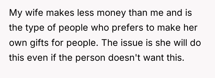 My wife makes less money than me and is the...