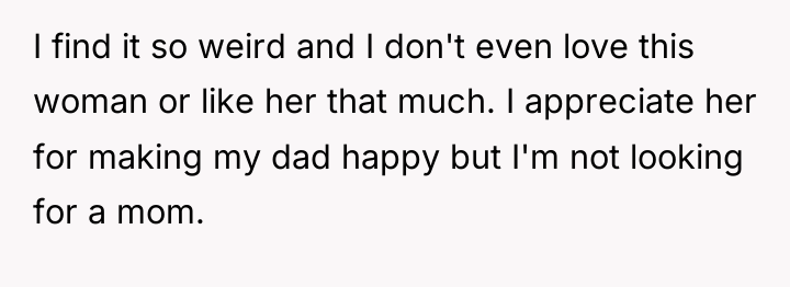 I find it so weird and I don't even love...