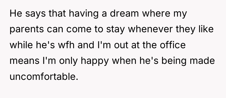 He says that having a dream where my parents can...