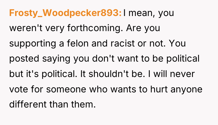 Frosty_Woodpecker893 I mean, you weren't very forthcoming. Are you supporting...
