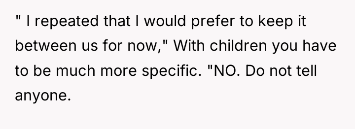 " I repeated that I would prefer to keep it...