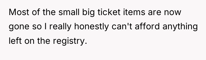 Most of the small big ticket items are now gone...