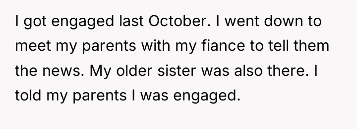 I got engaged last October. I went down to meet...