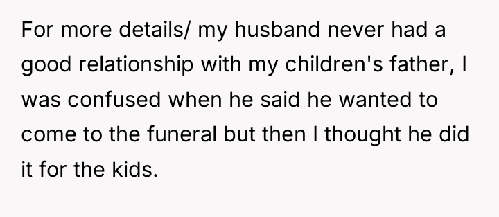 For more details/ my husband never had a good relationship...