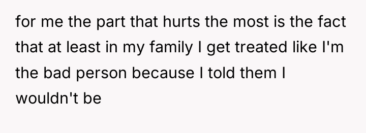 for me the part that hurts the most is the...