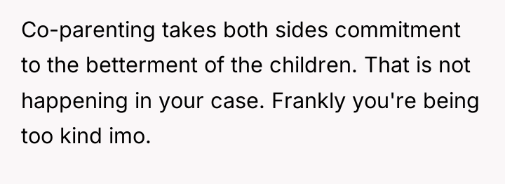 Co-parenting takes both sides commitment to the betterment of the...