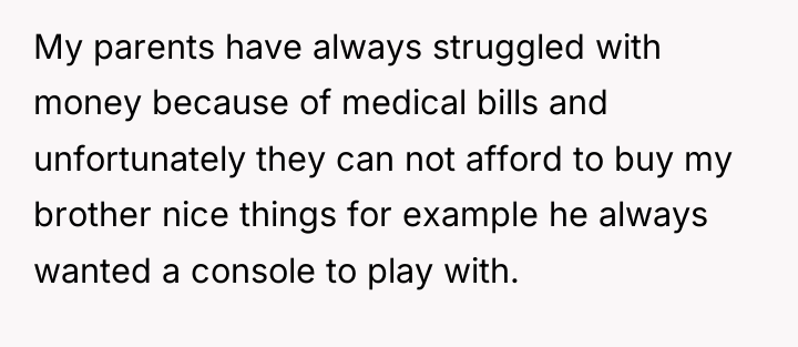 My parents have always struggled with money because of medical...