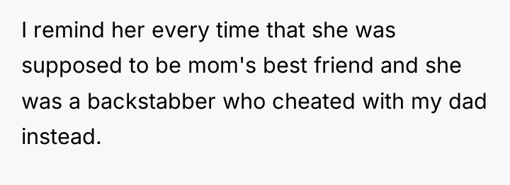 I remind her every time that she was supposed to...