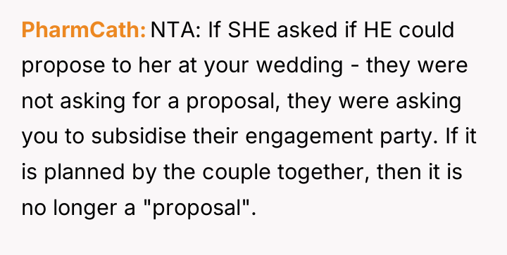 PharmCath NTA: If SHE asked if HE could propose to...