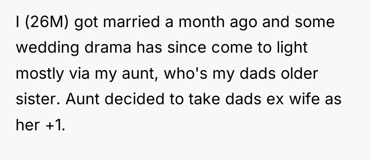 I (26M) got married a month ago and some wedding...