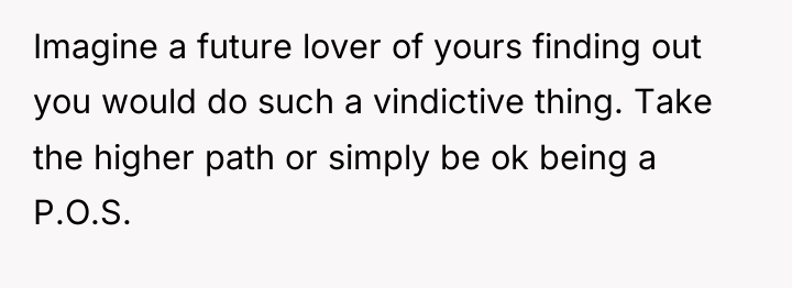 Imagine a future lover of yours finding out you would...