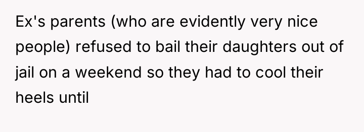 Ex's parents (who are evidently very nice people) refused to...