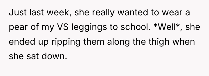 Just last week, she really wanted to wear a pear...