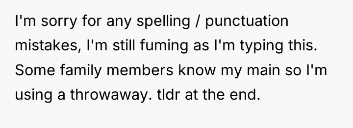 I'm sorry for any spelling / punctuation mistakes, I'm still...