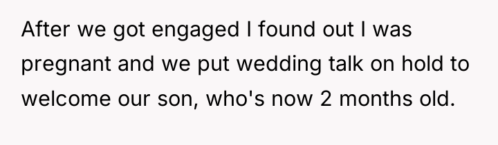 After we got engaged I found out I was pregnant...
