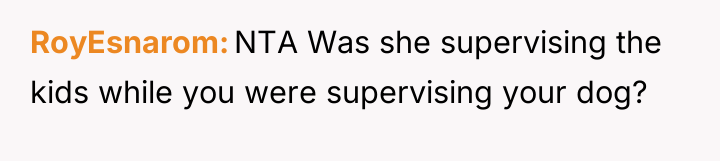 RoyEsnarom NTA Was she supervising the kids while you were...