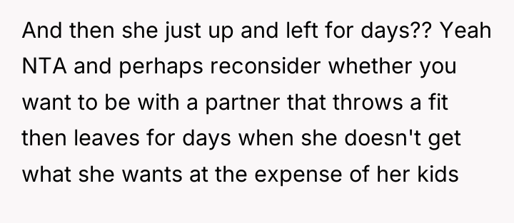 And then she just up and left for days?? Yeah...