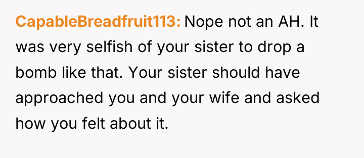 CapableBreadfruit113 Nope not an AH. It was very selfish of...
