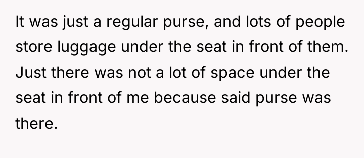 It was just a regular purse, and lots of people...