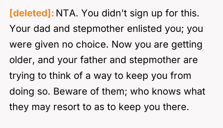[deleted] NTA. You didn't sign up for this. Your dad...