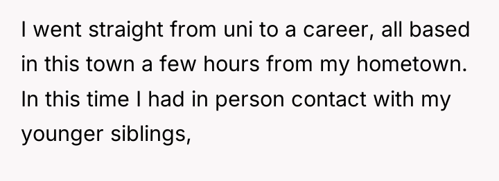 I went straight from uni to a career, all based...