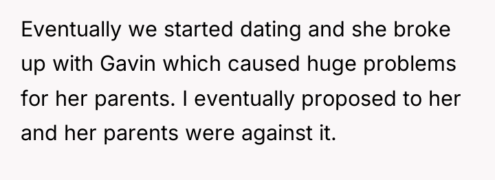 Eventually we started dating and she broke up with Gavin...