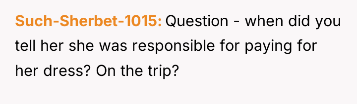 Such-Sherbet-1015 Question - when did you tell her she was...
