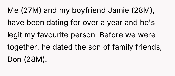Me (27M) and my boyfriend Jamie (28M), have been dating...