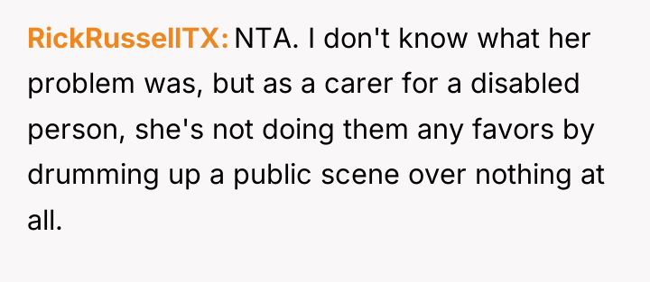 RickRussellTX NTA. I don't know what her problem was, but...