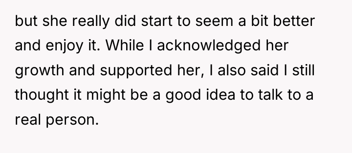 but she really did start to seem a bit better...