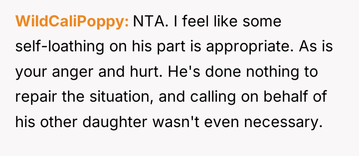 WildCaliPoppy NTA. I feel like some self-loathing on his part...