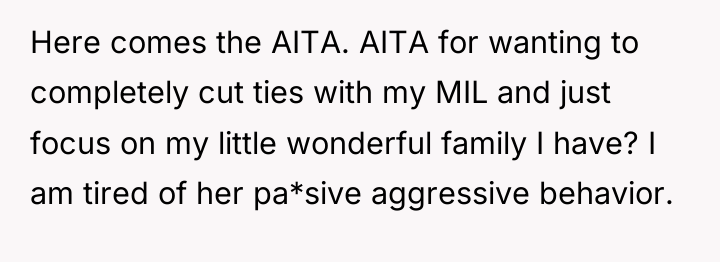 Here comes the AITA. AITA for wanting to completely cut...