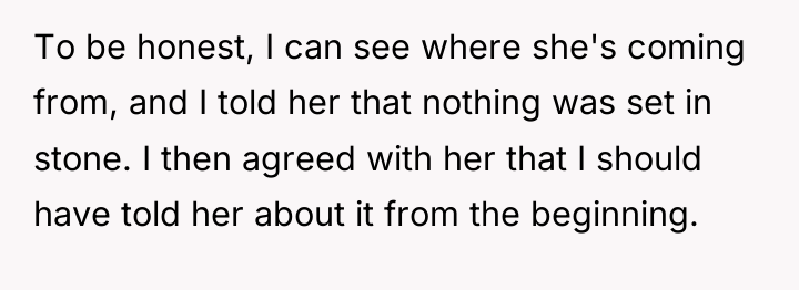 To be honest, I can see where she's coming from,...