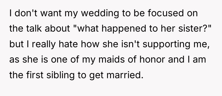 I don't want my wedding to be focused on the...