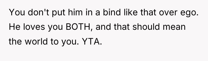 You don't put him in a bind like that over...