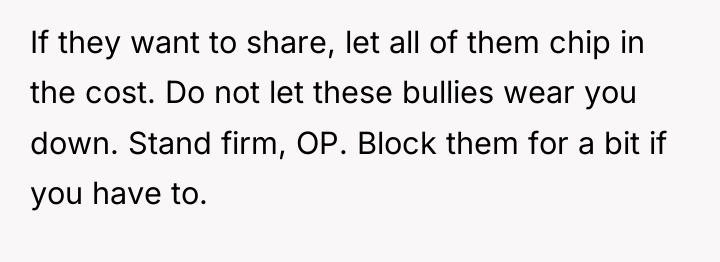 If they want to share, let all of them chip...