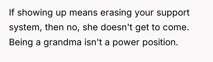 If showing up means erasing your support system, then no,...