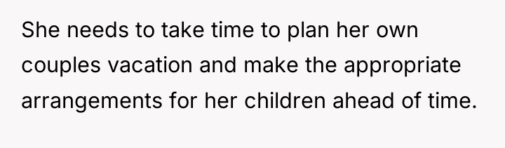 She needs to take time to plan her own couples...