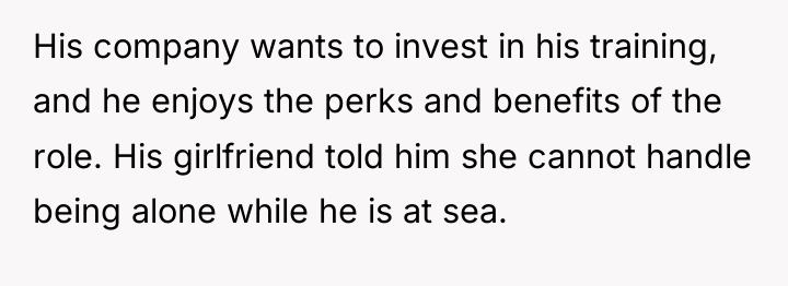 His company wants to invest in his training, and he...