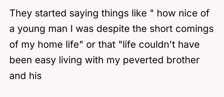 They started saying things like " how nice of a...