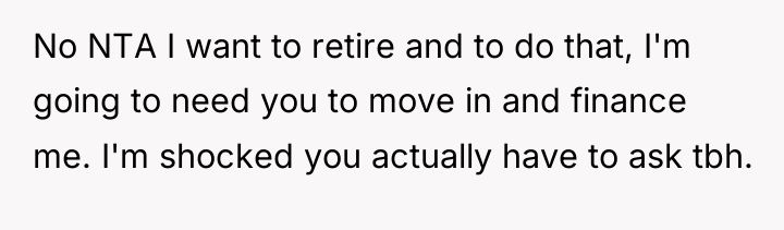 No NTA I want to retire and to do that,...