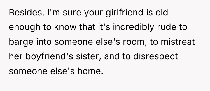 Besides, I'm sure your girlfriend is old enough to know...