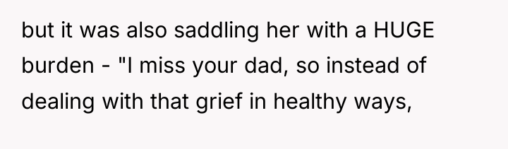 but it was also saddling her with a HUGE burden...