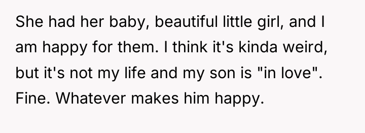 She had her baby, beautiful little girl, and I am...