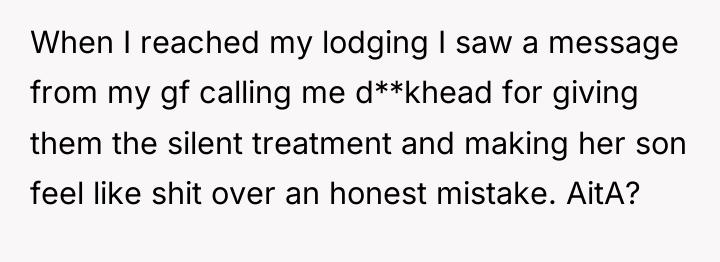 When I reached my lodging I saw a message from...