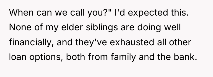 When can we call you?" I'd expected this. None of...