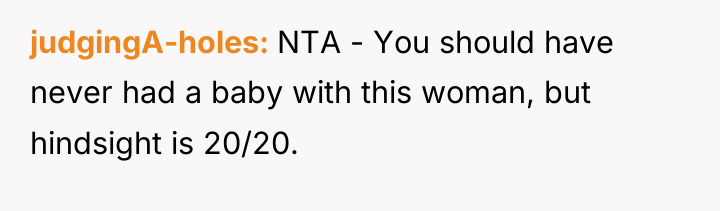 judgingA-holes NTA - You should have never had a baby...