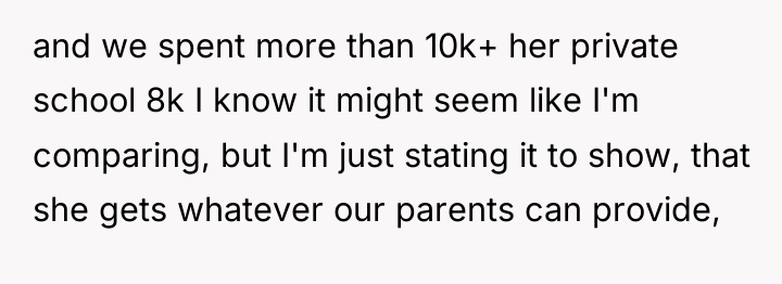 and we spent more than 10k+ her private school 8k...