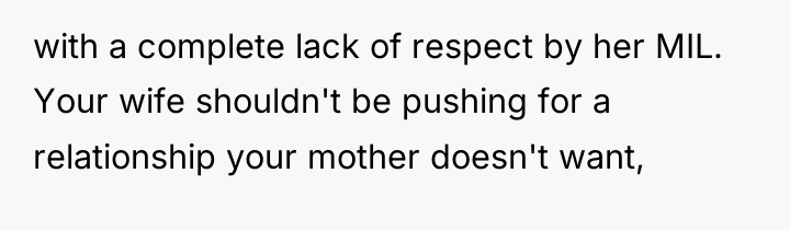 with a complete lack of respect by her MIL. Your...