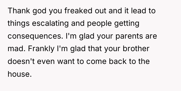 Thank god you freaked out and it lead to things...